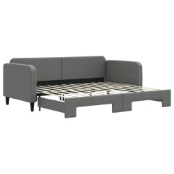 vidaXL Sofá cama nido tela gris oscuro 90x200 cm