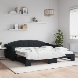 vidaXL Sofá cama nido tela negro 100x200 cm
