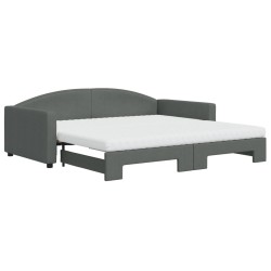 vidaXL Sofá cama nido con colchón tela gris oscuro 100x200 cm