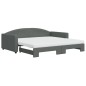 vidaXL Sofá cama nido con colchón tela gris oscuro 100x200 cm vidaXL Sofá cama nido con colchón tela gris oscuro 100x200 cm