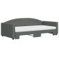 vidaXL Sofá cama nido con colchón tela gris oscuro 100x200 cm vidaXL Sofá cama nido con colchón tela gris oscuro 100x200 cm