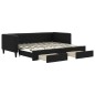 vidaXL Sofá cama nido con cajones tela negro 90x200 cm vidaXL Sofá cama nido con cajones tela negro 90x200 cm