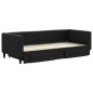 vidaXL Sofá cama nido con cajones tela negro 90x200 cm vidaXL Sofá cama nido con cajones tela negro 90x200 cm