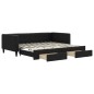 vidaXL Sofá cama nido con cajones tela negro 100x200 cm