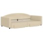 vidaXL Sofá cama nido con cajones tela color crema 100x200 cm