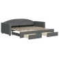 vidaXL Sofá cama nido con cajones tela gris oscuro 90x200 cm vidaXL Sofá cama nido con cajones tela gris oscuro 90x200 cm