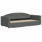 vidaXL Sofá cama nido con cajones tela gris oscuro 90x200 cm vidaXL Sofá cama nido con cajones tela gris oscuro 90x200 cm