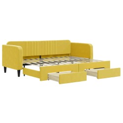 vidaXL Sofá cama nido con cajones terciopelo amarillo 80x200 cm