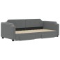 vidaXL Sofá cama nido con cajones tela gris oscuro 90x200 cm vidaXL Sofá cama nido con cajones tela gris oscuro 90x200 cm