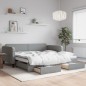 vidaXL Sofá cama nido con cajones tela gris claro 100x200 cm vidaXL Sofá cama nido con cajones tela gris claro 100x200 cm