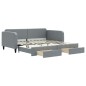 vidaXL Sofá cama nido con cajones tela gris claro 100x200 cm vidaXL Sofá cama nido con cajones tela gris claro 100x200 cm