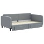 vidaXL Sofá cama nido con cajones tela gris claro 100x200 cm vidaXL Sofá cama nido con cajones tela gris claro 100x200 cm