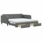 vidaXL Sofá cama nido con cajones tela gris oscuro 100x200 cm vidaXL Sofá cama nido con cajones tela gris oscuro 100x200 cm