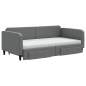 vidaXL Sofá cama nido con cajones tela gris oscuro 100x200 cm vidaXL Sofá cama nido con cajones tela gris oscuro 100x200 cm