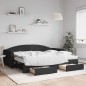 vidaXL Sofá cama nido con cajones tela negro 90x200 cm vidaXL Sofá cama nido con cajones tela negro 90x200 cm