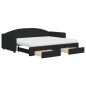 vidaXL Sofá cama nido con cajones tela negro 90x200 cm vidaXL Sofá cama nido con cajones tela negro 90x200 cm