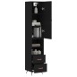 vidaXL Aparador de madera contrachapada negro 34,5x34x180 cm vidaXL Aparador de madera contrachapada negro 34,5x34x180 cm