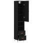 vidaXL Aparador de madera contrachapada negro 34,5x34x180 cm vidaXL Aparador de madera contrachapada negro 34,5x34x180 cm