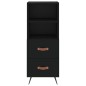 vidaXL Aparador de madera contrachapada negro 34,5x34x180 cm vidaXL Aparador de madera contrachapada negro 34,5x34x180 cm