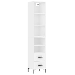 vidaXL Aparador alto madera contrachapada blanco 34,5x34x180 cm