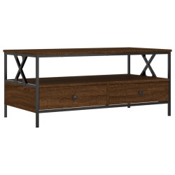 vidaXL Mesa de centro madera de ingeniería roble marrón 100x51x45 cm