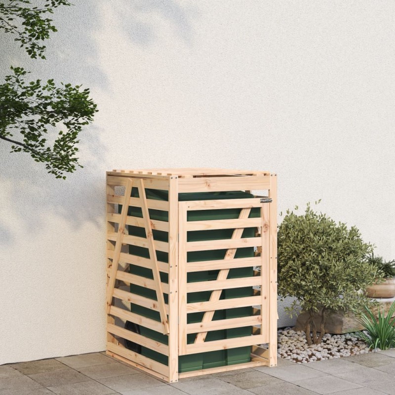 vidaXL Cobertizo para cubos de basura madera maciza pino 84x90x128,5cm vidaXL Cobertizo para cubos de basura madera maciza pino 84x90x128,5cm
