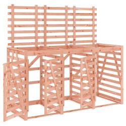 vidaXL Cobertizo triple para cubos de basura madera de abeto Douglas