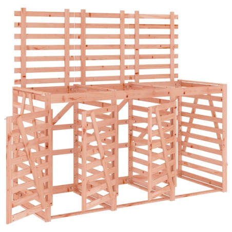 vidaXL Cobertizo triple para cubos de basura madera de abeto Douglas
