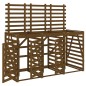 vidaXL Cobertizo triple para cubos de basura madera pino marrón miel vidaXL Cobertizo triple para cubos de basura madera pino marrón miel