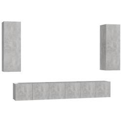 vidaXL Juego de muebles de salón 5 piezas gris hormigón