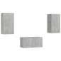 vidaXL Set de muebles de salón 3 pzas madera ingeniería gris hormigón