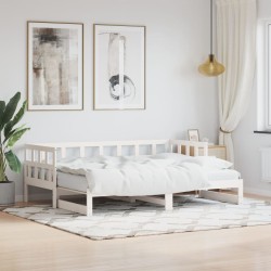 vidaXL Sofá cama nido madera maciza de pino blanco 90x190 cm