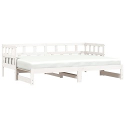 vidaXL Sofá cama nido madera maciza de pino blanco 90x190 cm