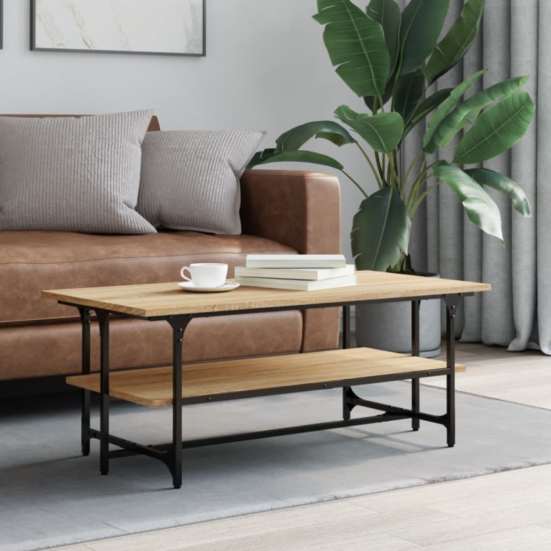 vidaXL Mesa de centro madera contrachapada roble Sonoma 100x50x40 cm vidaXL Mesa de centro madera contrachapada roble Sonoma 100x50x40 cm