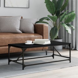 vidaXL Mesa de centro de madera contrachapada negro 100x50x35 cm