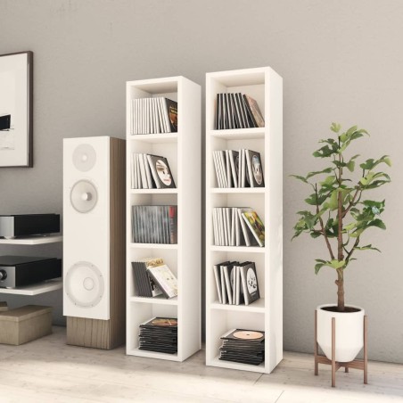 vidaXL Estantería para CDs 2 uds madera contrachapada 21x16x93,5 cm