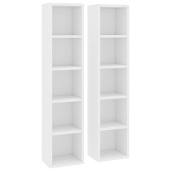 vidaXL Estantería para CDs 2 uds madera contrachapada 21x16x93,5 cm