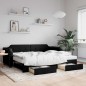 vidaXL Sofá cama nido con cajones tela negro 80x200 cm vidaXL Sofá cama nido con cajones tela negro 80x200 cm