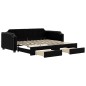 vidaXL Sofá cama nido con cajones tela negro 80x200 cm vidaXL Sofá cama nido con cajones tela negro 80x200 cm
