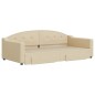 vidaXL Sofá cama nido con cajones tela color crema 100x200 cm vidaXL Sofá cama nido con cajones tela color crema 100x200 cm