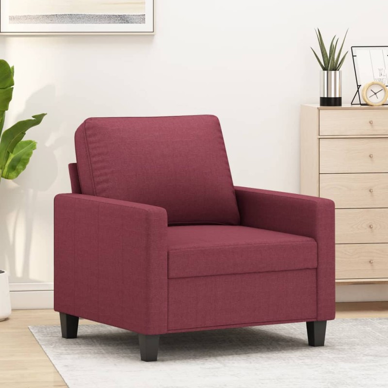 vidaXL Sillón de tela rojo tinto 60 cm vidaXL Sillón de tela rojo tinto 60 cm