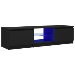 vidaXL Mueble para TV con luces LED negro 140x40x35,5 cm
