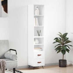 vidaXL Aparador alto madera contrachapada blanco 34,5x34x180 cm