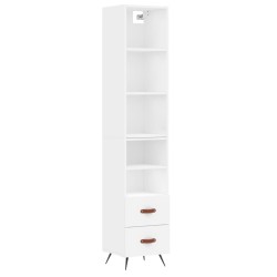vidaXL Aparador alto madera contrachapada blanco 34,5x34x180 cm