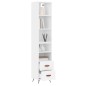 vidaXL Aparador alto madera contrachapada blanco 34,5x34x180 cm