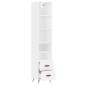 vidaXL Aparador alto madera contrachapada blanco 34,5x34x180 cm