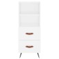 vidaXL Aparador alto madera contrachapada blanco 34,5x34x180 cm