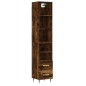 vidaXL Aparador de madera contrachapada roble ahumado 34,5x34x180 cm