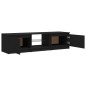 vidaXL Mueble para TV con luces LED negro 140x40x35,5 cm