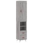 vidaXL Aparador alto madera contrachapada gris Sonoma 34,5x34x180 cm vidaXL Aparador alto madera contrachapada gris Sonoma 34,5x34x180 cm
